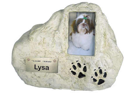 Pedra com porta retrato e plaquinha